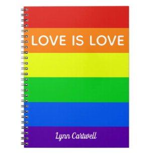 Rainbow Love is Love Gay Pride LGBTQ Beauful Notitieboek