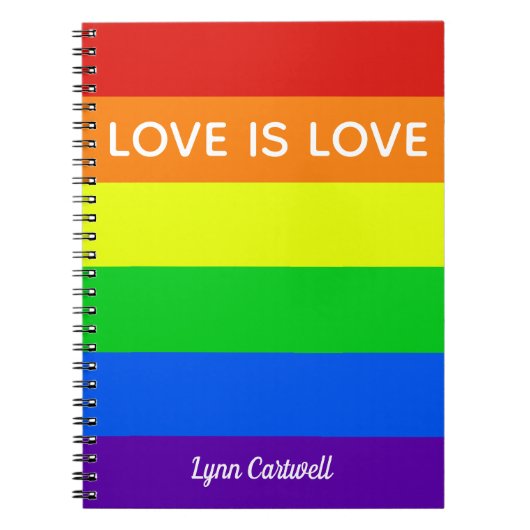 Rainbow Love is Love Gay Pride LGBTQ Beauful Notitieboek (Voorkant)