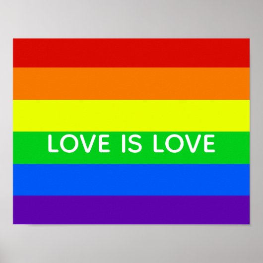 Rainbow Love is Love Gay Pride LGBTQ Beauful Poster (Voorkant)