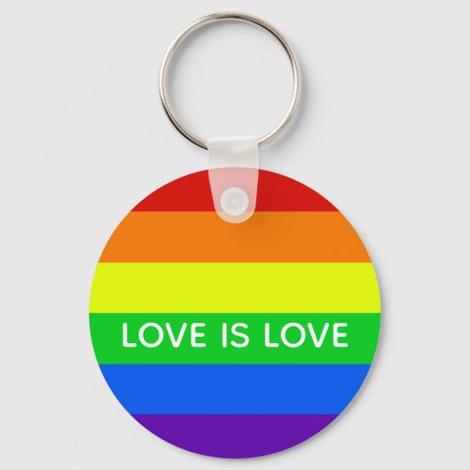 Rainbow Love is Love Gay Pride LGBTQ Beauful Sleutelhanger (Voorkant)