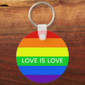 Rainbow Love is Love Gay Pride LGBTQ Beauful Sleutelhanger (Achterkant)