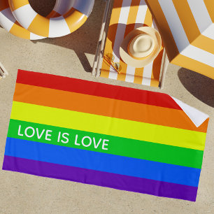Rainbow Love is Love Gay Pride LGBTQ Beauful Strandlaken