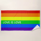 Rainbow Love is Love Gay Pride LGBTQ Beauful Strandlaken (Voorkant)