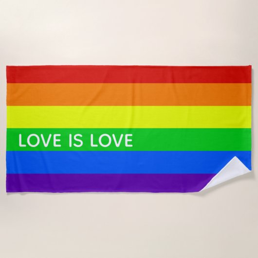 Rainbow Love is Love Gay Pride LGBTQ Beauful Strandlaken (Voorkant)