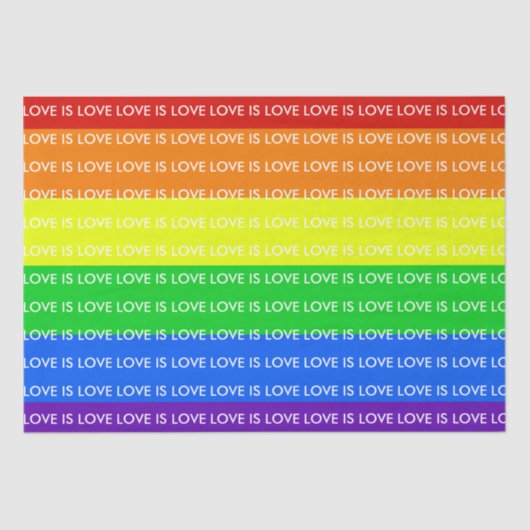 Rainbow Love is Love Gay Pride LGBTQ Beauful Tissuepapier (Voorkant)