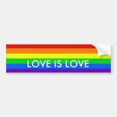 Rainbow Love is Love Gay Pride LGBTQ Cute Bumpersticker (Voorkant)