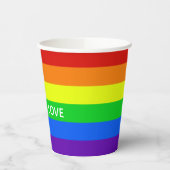 Rainbow Love is Love Gay Pride LGBTQ Party Papieren Bekers (Links)