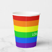 Rainbow Love is Love Gay Pride LGBTQ Party Papieren Bekers (Rechts)