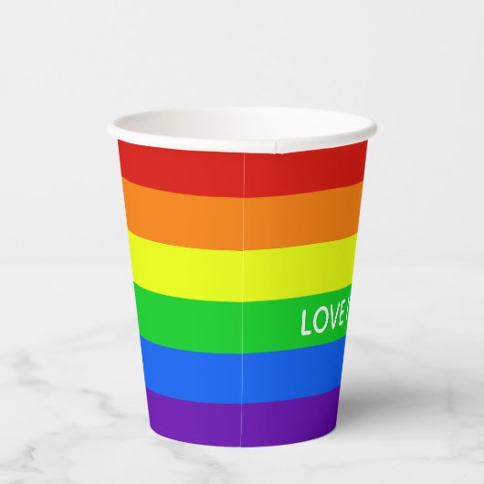 Rainbow Love is Love Gay Pride LGBTQ Party Papieren Bekers (Rechts)