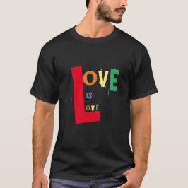Rainbow Love is Love op Black T-shirt