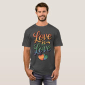 Rainbow Love Is Loveypography Design retro T-shirt (Voorkant volledig)