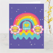 Rainbow Love jezelf Kaart (Gele Bloem)