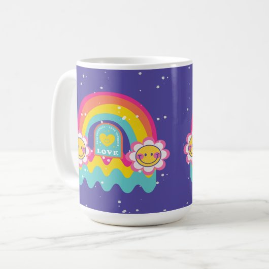 Rainbow Love jezelf Koffiemok (Voorkant links)