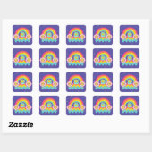 Rainbow Love jezelf Vierkante Sticker (Vel)