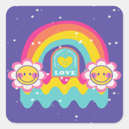 Rainbow Love jezelf Vierkante Sticker