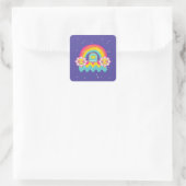 Rainbow Love jezelf Vierkante Sticker (Tas)