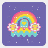 Rainbow Love jezelf Vierkante Sticker (Voorkant)