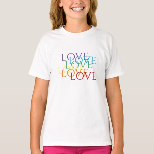 RAINBOW LOVE Kinderen Basic T-Shirt (Voorkant)