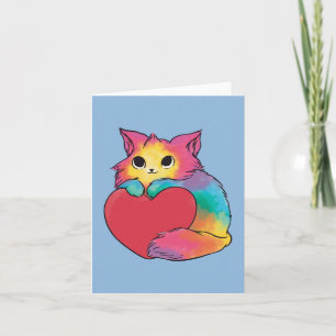 Rainbow Love Kitten Blank binnenin Kaart