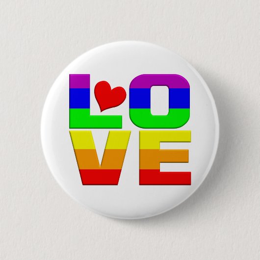 Rainbow Love-knop Ronde Button 5,7 Cm (Voorkant)