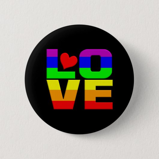 Rainbow Love-knop Ronde Button 5,7 Cm (Voorkant)