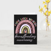 Rainbow Love Latch Nourish Breastfeeding Awareness Kaart (Gele Bloem)
