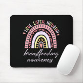 Rainbow Love Latch Nourish Breastfeeding Awareness Muismat (Met muis)