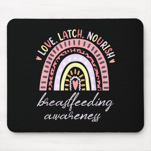 Rainbow Love Latch Nourish Breastfeeding Awareness Muismat (Voorkant)