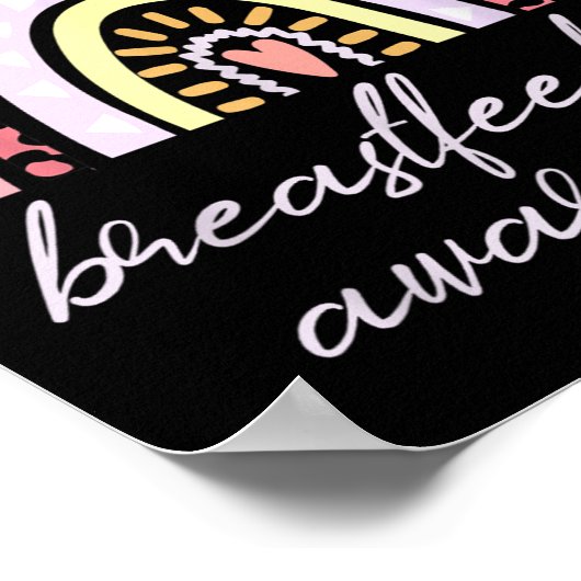 Rainbow Love Latch Nourish Breastfeeding Awareness Poster (Hoek)