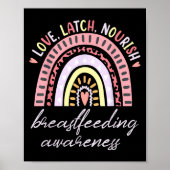 Rainbow Love Latch Nourish Breastfeeding Awareness Poster (Voorkant)