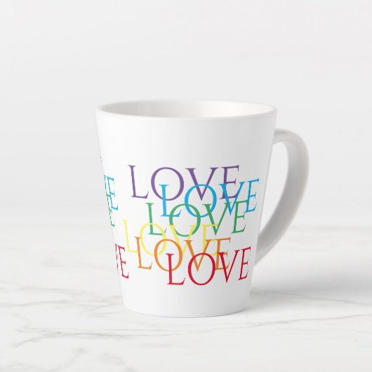 RAINBOW LOVE Latte Mok (Rechterhoek)