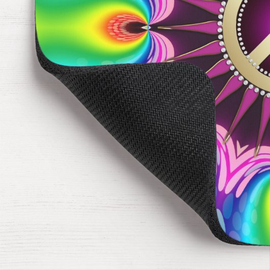 Rainbow Love Light Peace Sign Mousepad Muismat (Hoek)