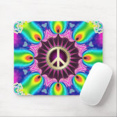 Rainbow Love Light Peace Sign Mousepad Muismat (Met muis)