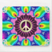 Rainbow Love Light Peace Sign Mousepad Muismat (Voorkant)