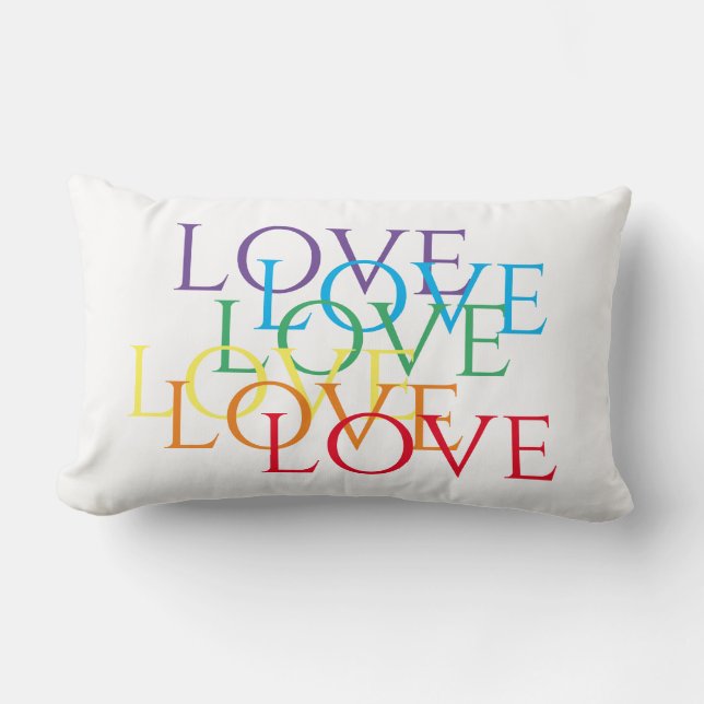 RAINBOW LOVE Lumbar Pillow Kussen (Voorkant)