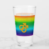 Rainbow Love Man Glas (Achterkant)
