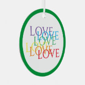 RAINBOW LOVE Metal Circle Ornament - Groen (Voorkant Rechts)