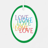 RAINBOW LOVE Metal Circle Ornament - Groen (Voorkant links)