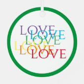 RAINBOW LOVE Metal Circle Ornament - Groen (Achterkant)