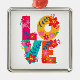 Rainbow Love Metalen Ornament