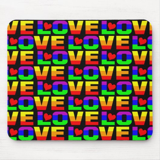 Rainbow Love mousepad Muismat (Voorkant)