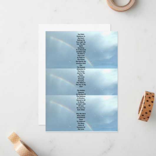 Rainbow Love Notitiekaartje (Voorkant / Achterkant in situ)