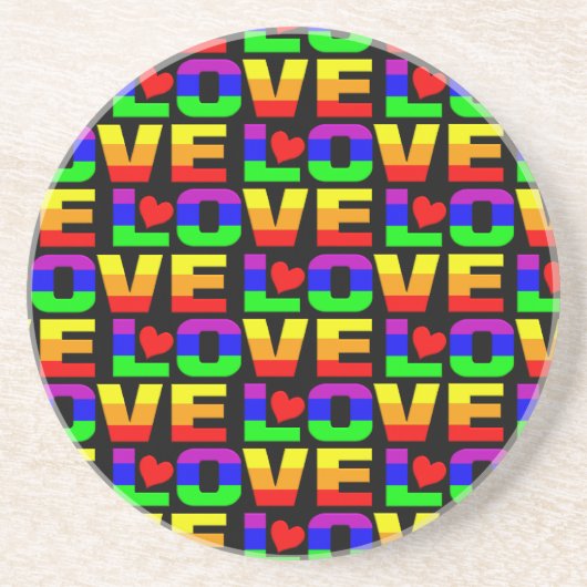 Rainbow Love onderzetter (Voorkant)