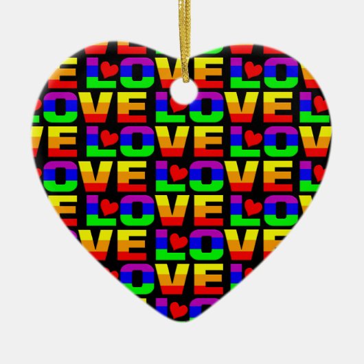 Rainbow Love ornament, aanpassen Keramisch Ornament (Voorkant)