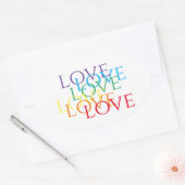 RAINBOW LOVE Ovale Stickers (Envelop)