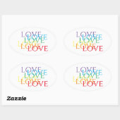 RAINBOW LOVE Ovale Stickers (Vel)