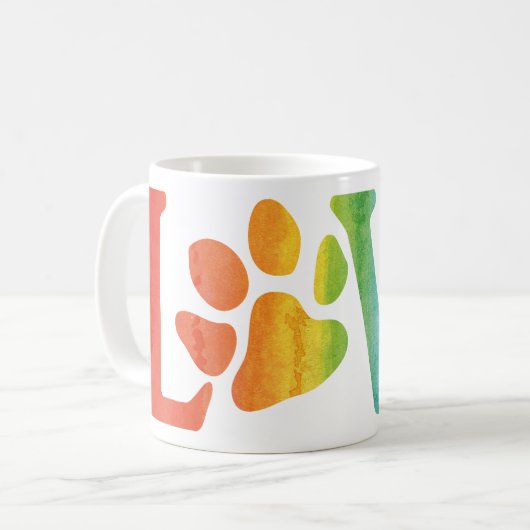 Rainbow Love Paw Koffiemok (Voorkant links)