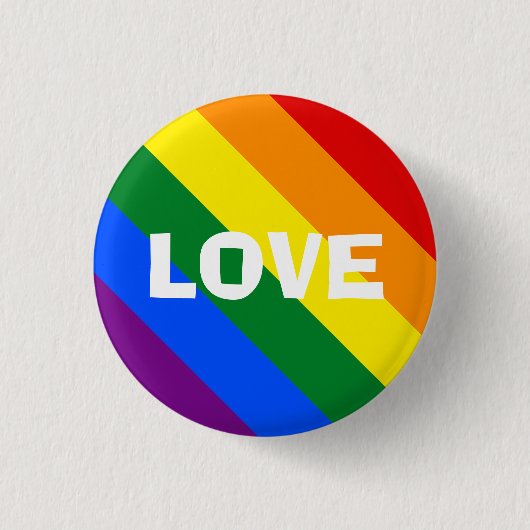 Rainbow Love Pin Ronde Button 3,2 Cm (Voorkant)