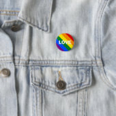 Rainbow Love Pin Ronde Button 3,2 Cm (In situ)