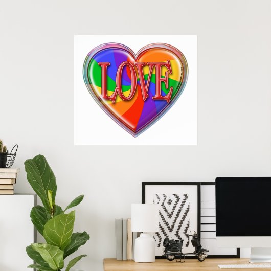 Rainbow Love Poster (Thuiskantoor)